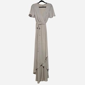 Show Me Your MuMu Cream Maxi Dress with Tie Waist